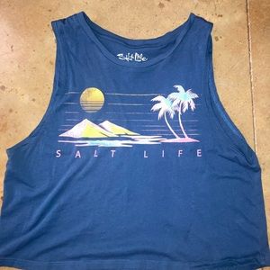 Salt Life Blue crop tshirt size small